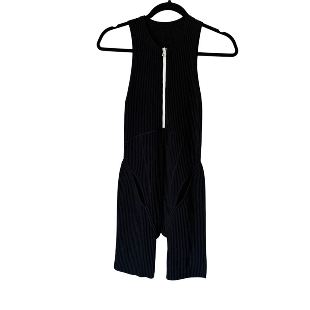 Bandier Prototype 1 0f 1 Catsuit Black Sleeveless Zip-Up Romper Size Small